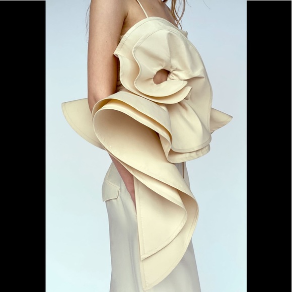 ZARA VOLUMINOUS FLOWER TOP SAND - Picture 15 of 17